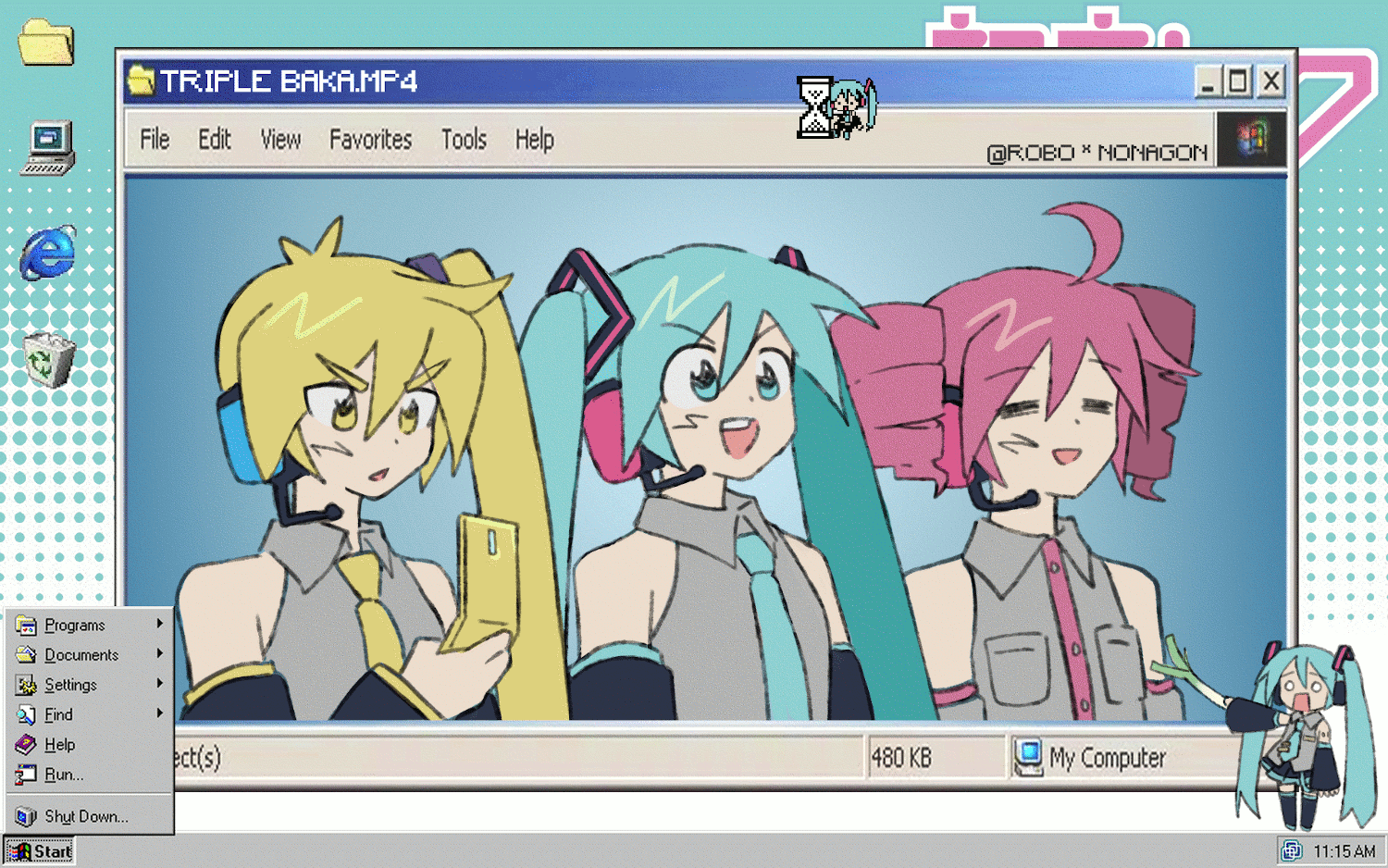 "triple baka ヾ(´▽`)ﾉ♪♪♪" by  robo-nonagon